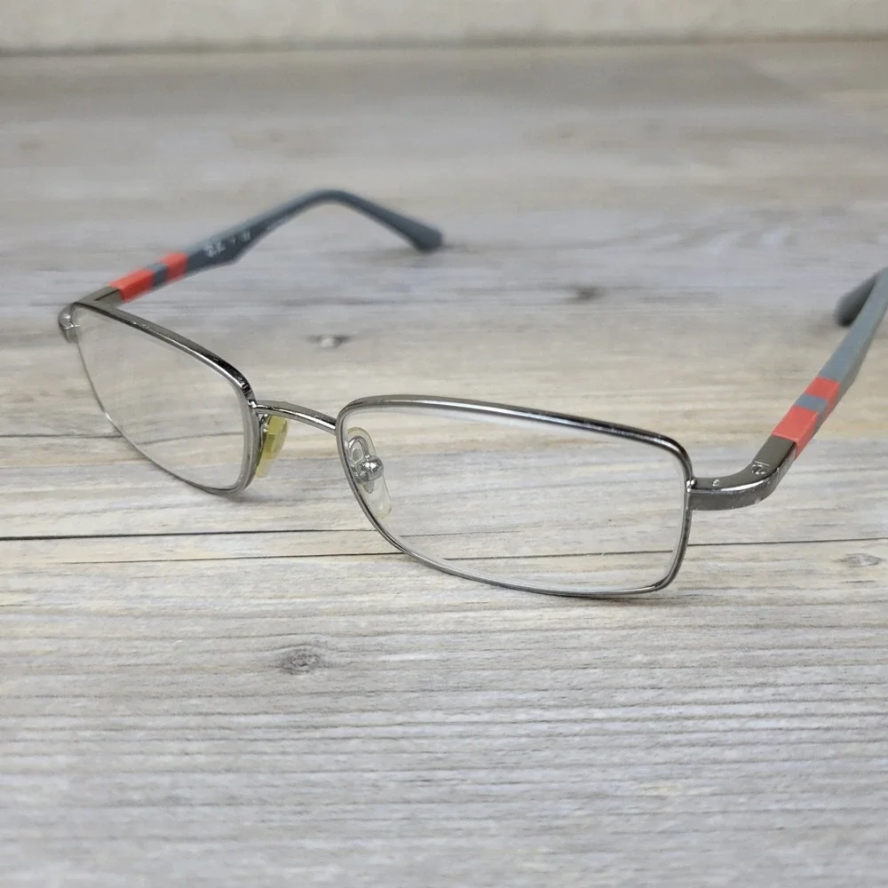 Ray-Ban Eyeglasses Frames RB 1030 4008 Gunmetal Gray Red Striped Kids 47-16-125